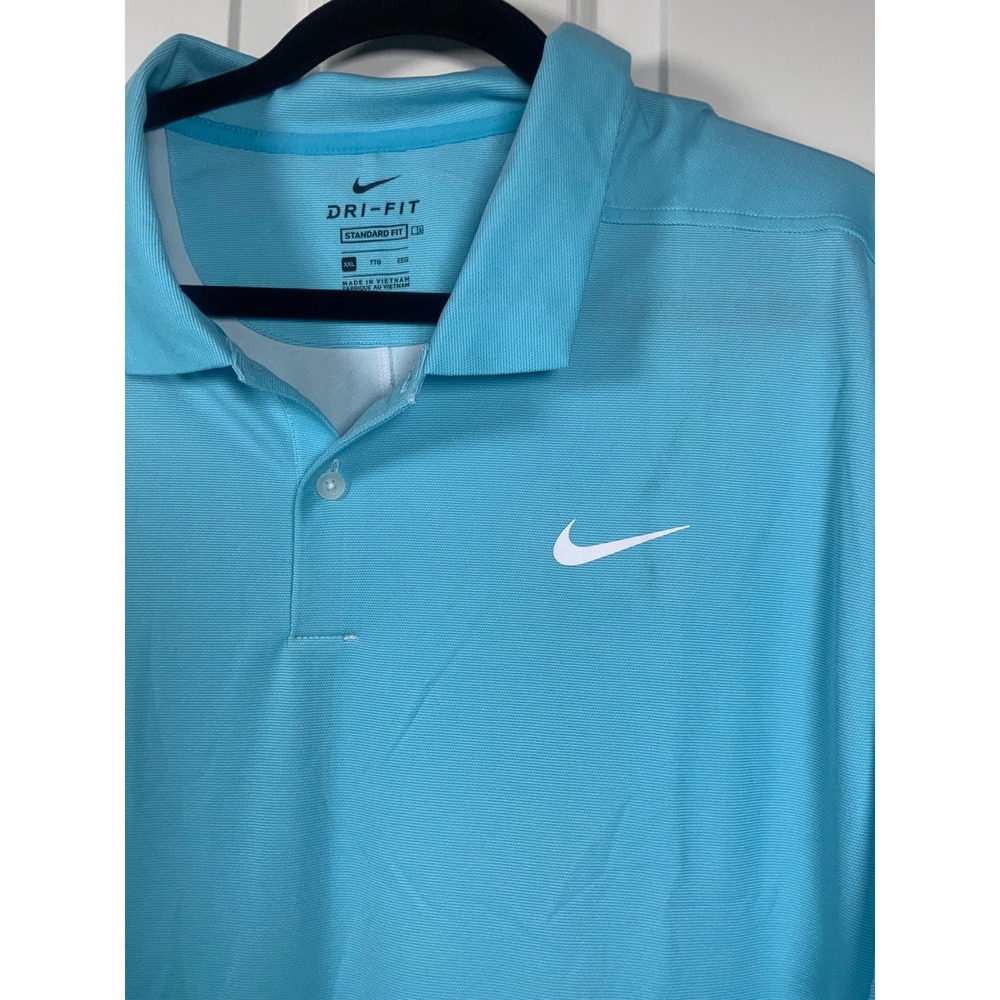 Nike Dri-FIT Polo Shirt Mens XXL Blue Short Sleeve Standard Fit Golf Top, NWOT